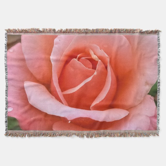 Cobertor Impressão de Arte Botânica Rosa Romântica (Frente)