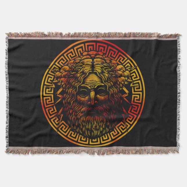Cobertor Impressão de Arte do Escudo Antigo de Zeus (Frente)