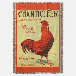 Cobertor impressão de Chanticleer sheet Music 1910