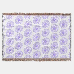 Cobertor Impressão de Flor de Daisy Purple Pastel, Hippie F