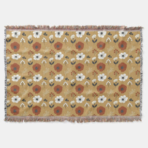 Cobertor Impressão de Flor Silvestre e Frutas Boho