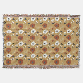 Cobertor Impressão de Flor Silvestre e Frutas Boho