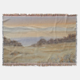 Cobertor Impressão de Paisagem de Aquarela do Lago Dusk