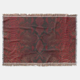 Cobertor Impressão de Python Vermelho e Negro