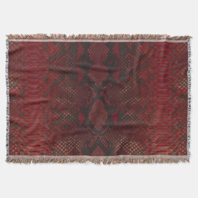 Cobertor Impressão de Python Vermelho e Negro (Frente)