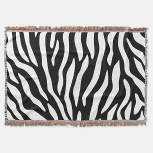 Cobertor Impressão de zebra moderna a preto e branco