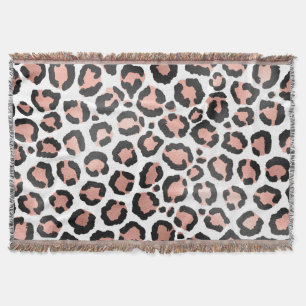 Cobertor Impressão do Leopardo Preto-Rosa de-Quic Moderno