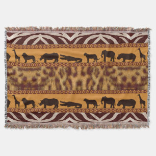 Cobertor Impressão em animais moderna tribal africana de pa