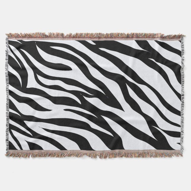 Cobertor Impressão em animais Safari Zebra Preto e Branco (Frente)
