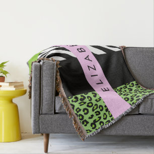 Cobertor Impressão Leopardo, Impressão Zebra, Verde, Seu No