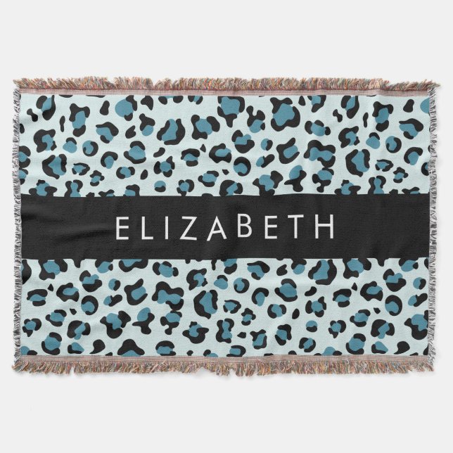 Cobertor Impressão Leopardo, Manchas, Leopardo Azul, Seu No (Frente)