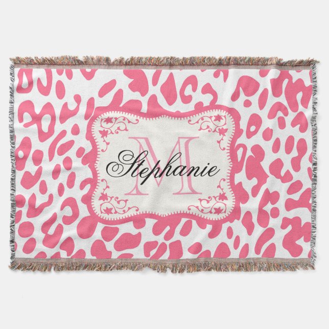 Cobertor Impressão Leopardo Rosa (Frente)