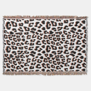 Cobertor Impressão Preta Castanho e Leopardo Branco