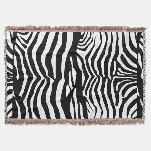 Cobertor Impressão Zebra, Banhas Zebra, Preto E Branco (Frente)