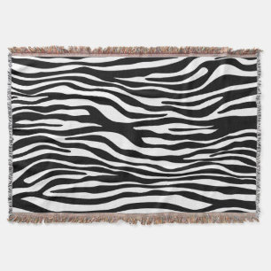 Cobertor Impressão Zebra, Banhas Zebra, Preto E Branco