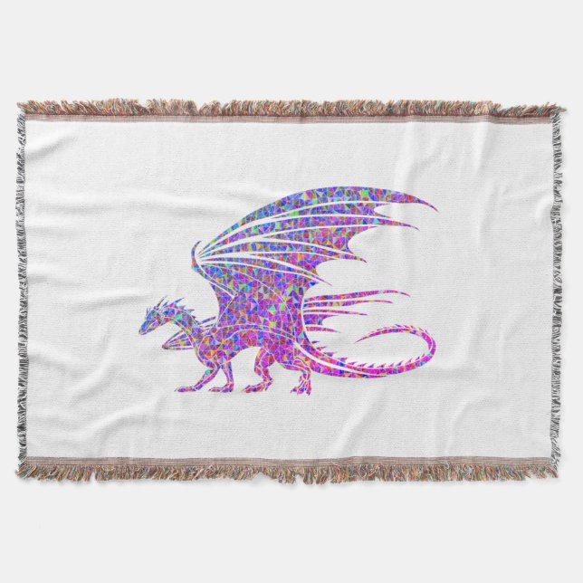 Cobertor Incrível Dragão Roxo Mosaico (Frente)