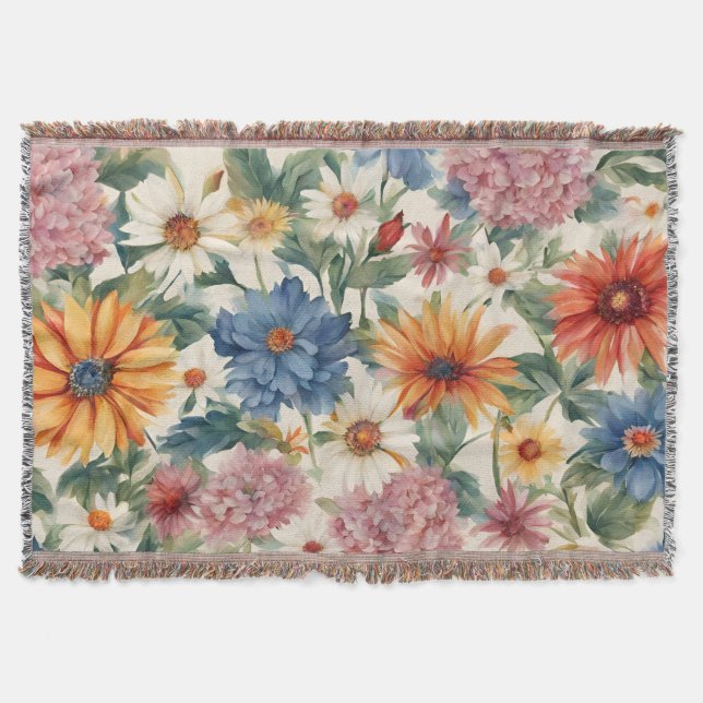 Cobertor Incrível Flores de Jardim de Verão (Frente)