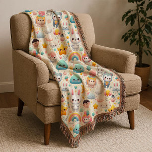 Cobertor Infantil Caprichoso Pastel Coelho Kawaii