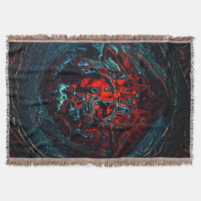 Cobertor Inferno Oceânico Brilho Vermelho (Frente)