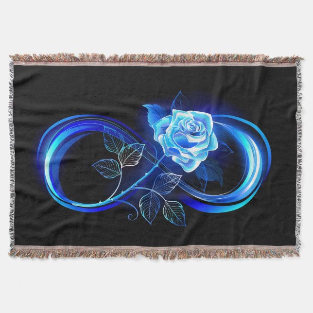 Cobertor Infinito brilhante com rosa azul (Frente)