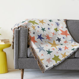Cobertor Inverno Aconchegante Com Padrão de Estrela Colorid