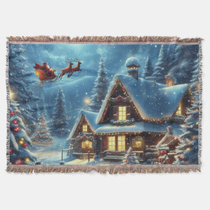 Cobertor Inverno/Papai Noel/Natal/Neve