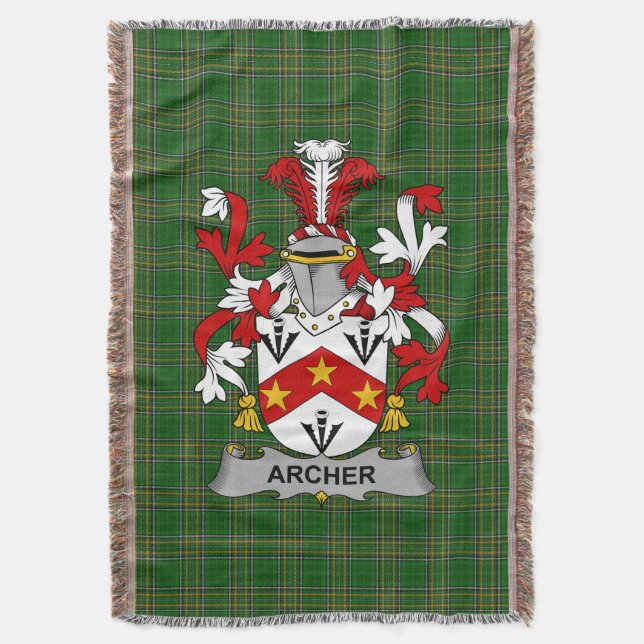 Cobertor Irish Archer Casaco de Arms Family Crest Irlanda (Frente Vertical)