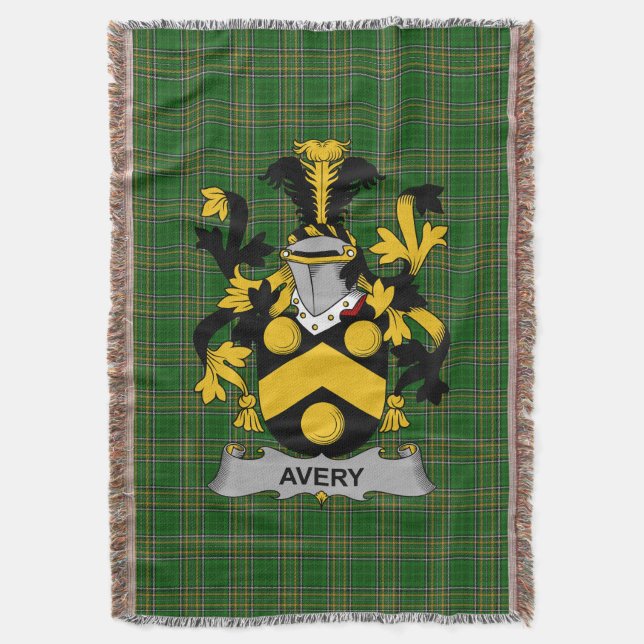 Cobertor Irish Avery Casaco of Arms Family Crest Irlanda (Frente Vertical)