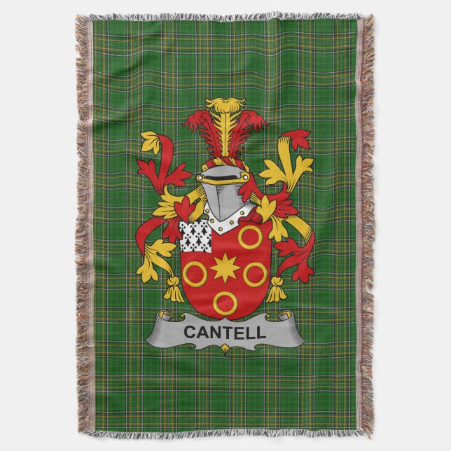 Cobertor Irish Cantell Casaco da Arms Family Crest Irlanda (Frente Vertical)