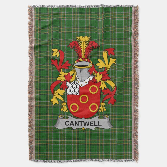 Cobertor Irish Cantwell Casaco da Arms Family Crest Irlanda (Frente Vertical)