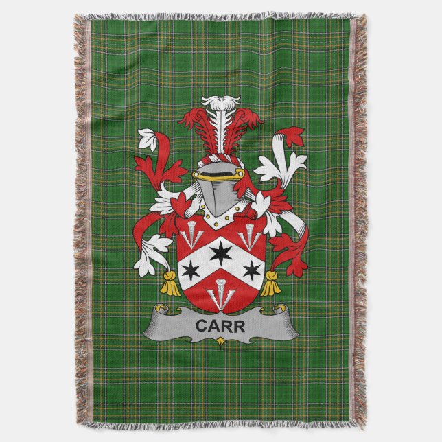 Cobertor Irish Carr Casaco de Armamento Family Crest Irland (Frente Vertical)