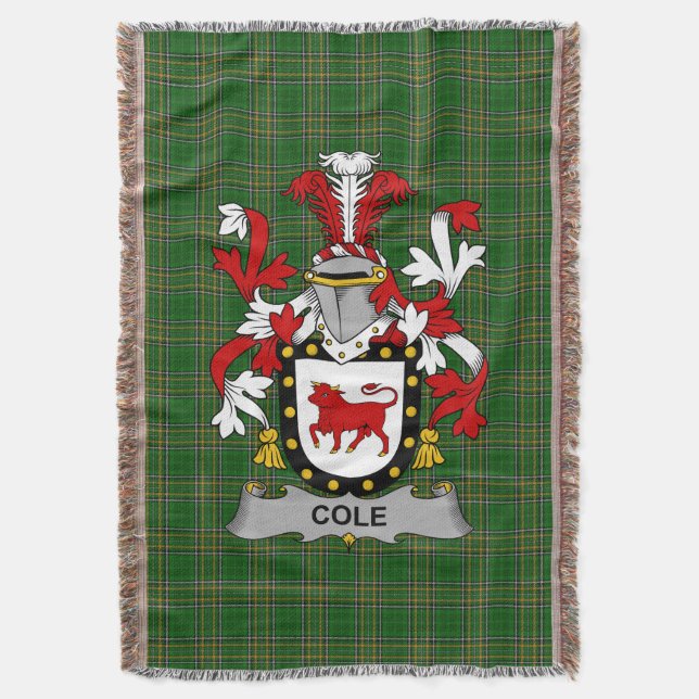 Cobertor Irish Cole Casaco do Serviço Familiar de Armas Irl (Frente Vertical)