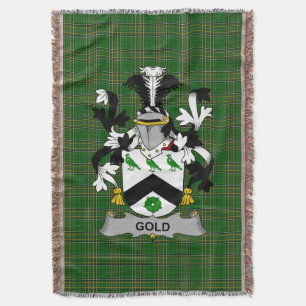 Cobertor Irish Dourado Casaco de Armas Serviço Familiar Irl