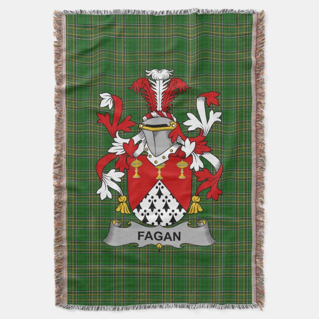 Cobertor Irish Fagan Casaco do Serviço Familiar de Armas Ir (Frente Vertical)