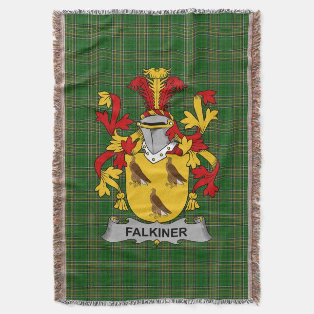 Cobertor Irish Falkiner Casaco do Serviço Familiar de Armas (Frente Vertical)