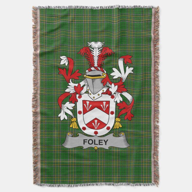 Cobertor Irish Foley Casaco do Serviço Familiar de Armas Ir (Frente Vertical)