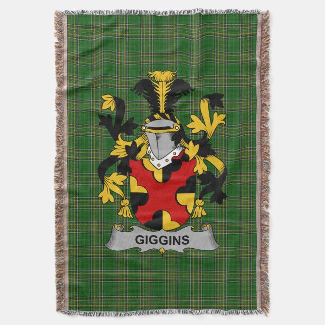 Cobertor Irish Giggins Casaco do Serviço Familiar de Armas  (Frente Vertical)