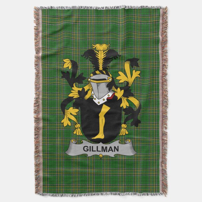 Cobertor Irish Gillman, Casaco do Serviço Familiar de Armas (Frente Vertical)