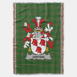 Cobertor Irish Gwynn Casaco do Serviço Familiar de Armas Ir