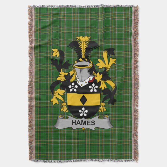 Cobertor Irish Hames Casaco do Serviço Familiar de Armas Ir (Frente Vertical)