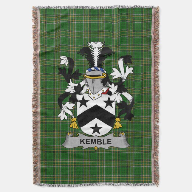 Cobertor Irish Kemble Casaco do Serviço Familiar de Armas I (Frente Vertical)