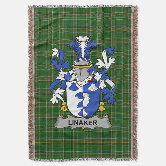 Cobertor Irish Linaker Casaco do Serviço Familiar de Armas  (Frente Vertical)