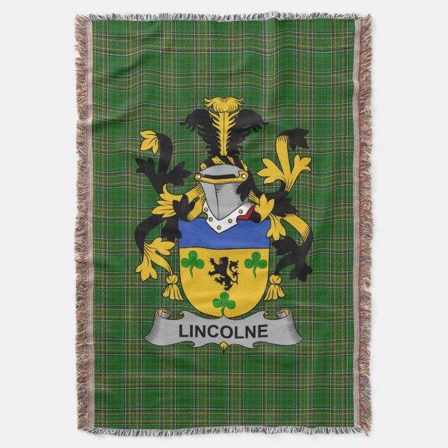 Cobertor Irish Lincolne Casaco do Serviço Familiar de Armas (Frente Vertical)