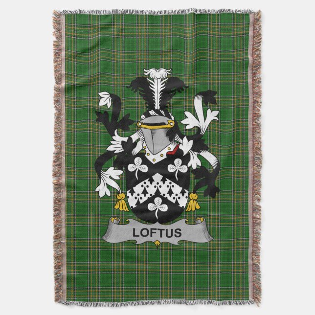 Cobertor Irish Loftus Casaco do Serviço Familiar de Armas I (Frente Vertical)