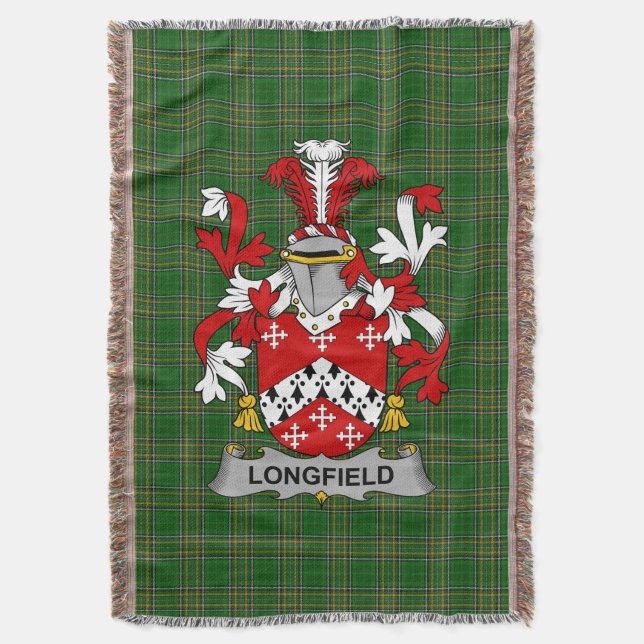Cobertor Irish Longfield Casaco do Armamentos Family Crest  (Frente Vertical)