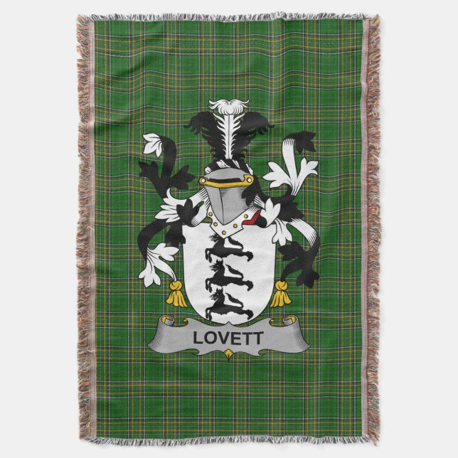 Cobertor Irish Lovett Casaco do Serviço Familiar de Armas I (Frente Vertical)