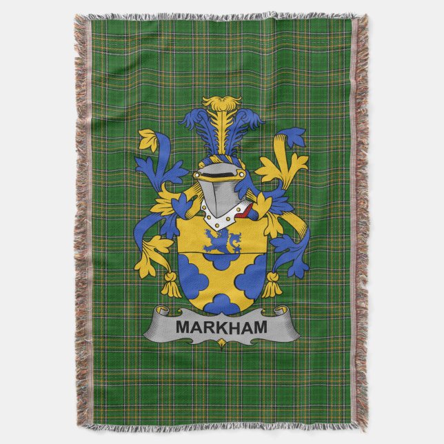 Cobertor Irish Markham Casaco do Serviço Familiar de Armas  (Frente Vertical)