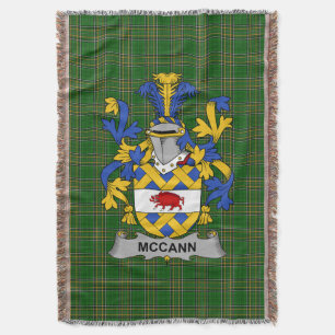 Cobertor Irish McCann, Casaco de Armas, Serviço Familiar Ir