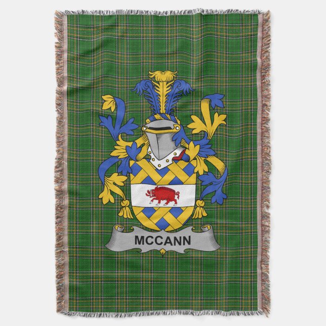 Cobertor Irish McCann, Casaco de Armas, Serviço Familiar Ir (Frente Vertical)