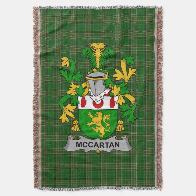 Cobertor Irish McCartan Casaco do Serviço Familiar de Armas (Frente Vertical)